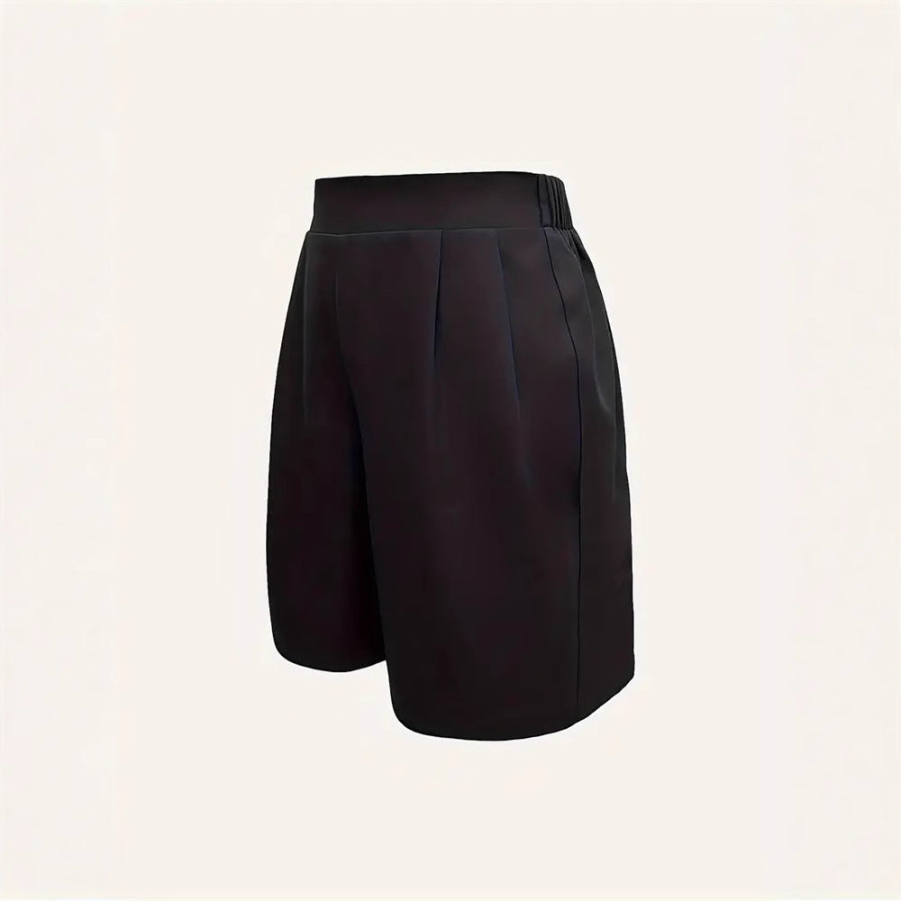 Damen Elegante High-Waist Shorts mit dekorativen Falten GR