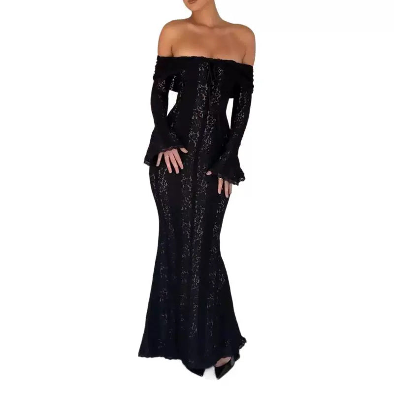 GR | Flared Sleeve Bodycon Waist Dress
