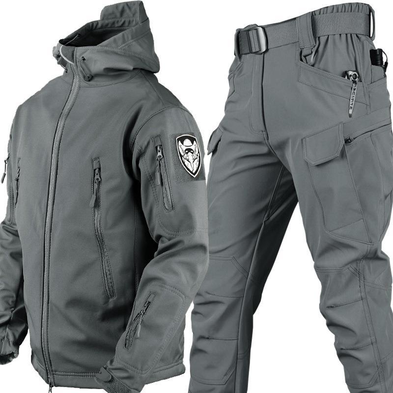GR | Warm Jacket and Trousers Set with Zipper and Pockets
