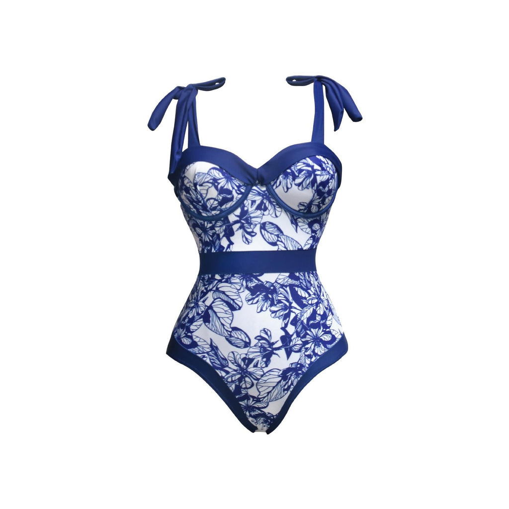 Women's swimsuit set with elegant top and matching pareo, size