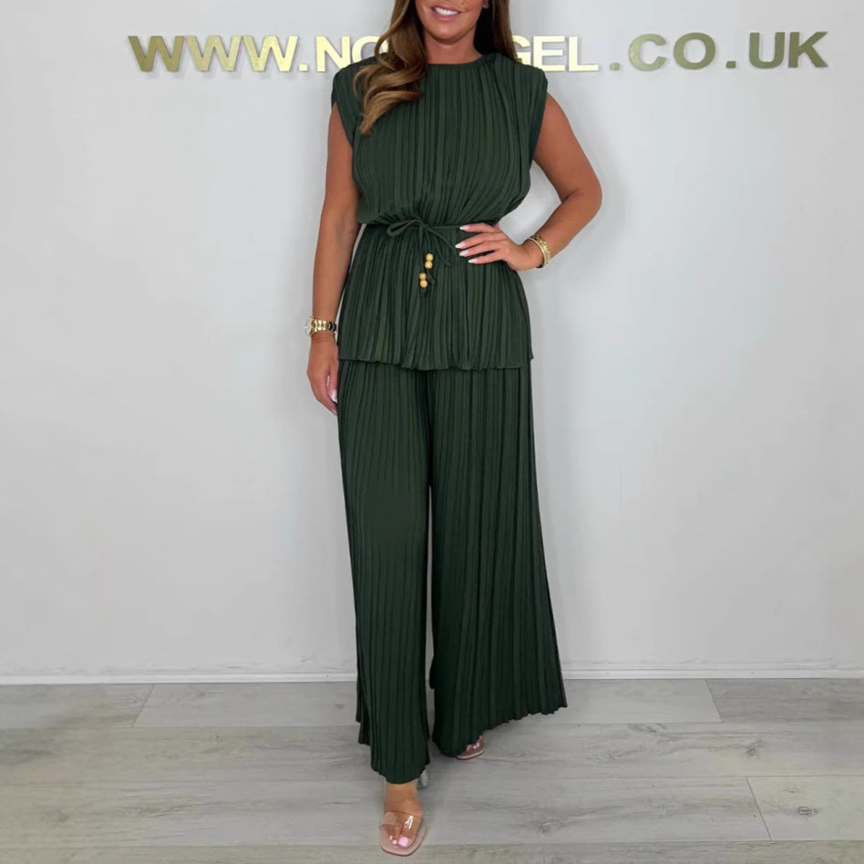 GR | Elegant Pleated One-Piece Jumpsuit