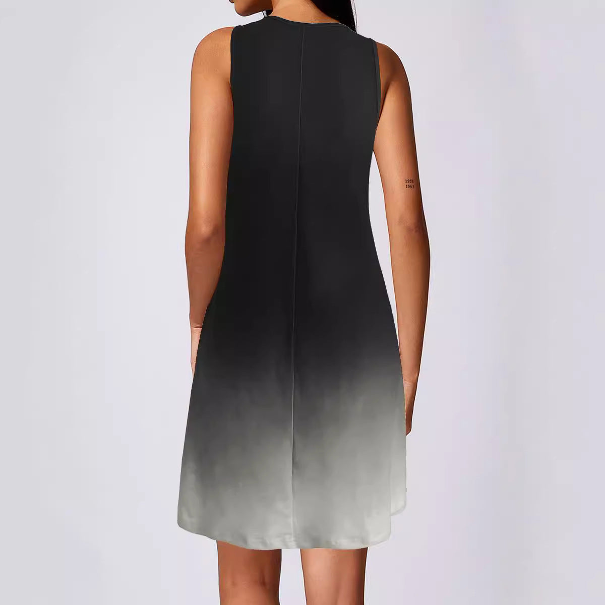 Damen Sommerliches V-Ausschnitt Kleid im modischen Ombre-Design GR