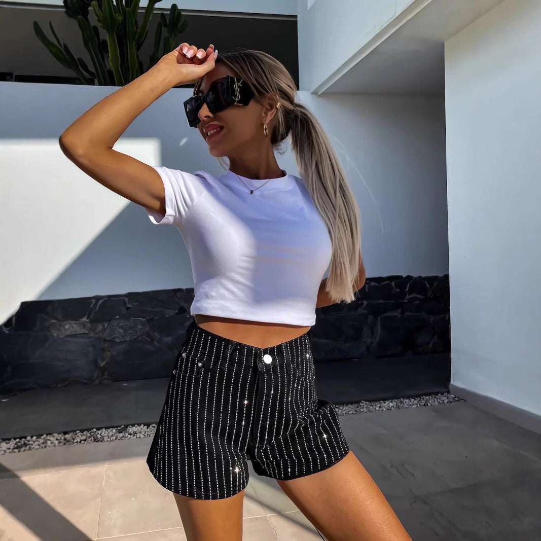 Striped Spirit Denim Shorts