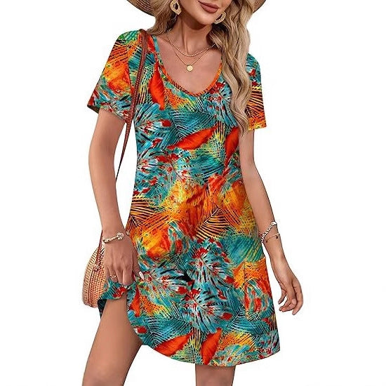 Women's Short Sleeve Casual Dress Size