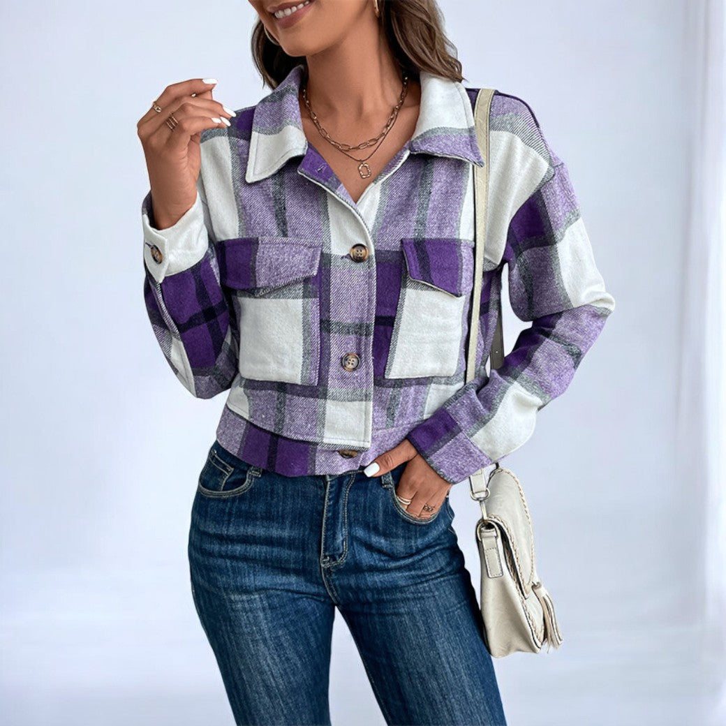 GR | Fashionable plaid jacket