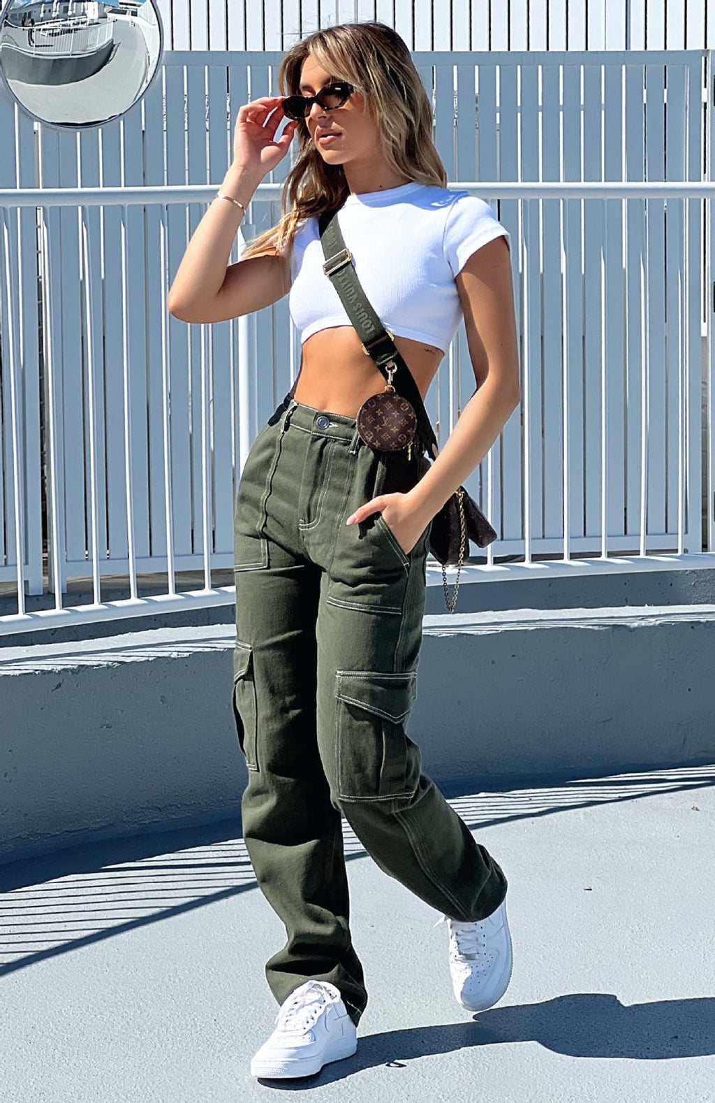 Damen Cargo-Hose mit elastischem Bund und praktischen Taschen GR