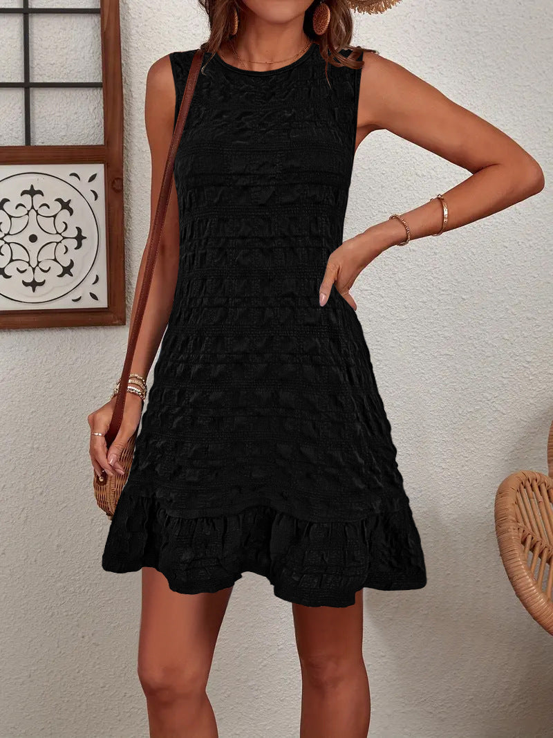 Women's sleeveless summer dress in a structured design, size S