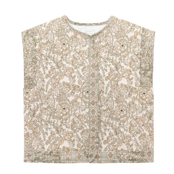 Damen gesteppte Weste mit floralem Design und praktischen Taschen GR