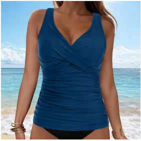 GR | Tummy Control Hook Design Printed Tankini Set