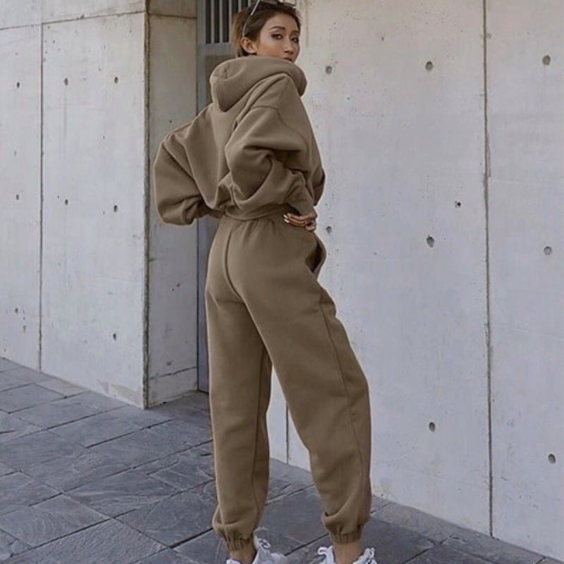 Damen Hoodie und Jogginghose-Set mit lässigem Schnitt und elastischem Bund GR