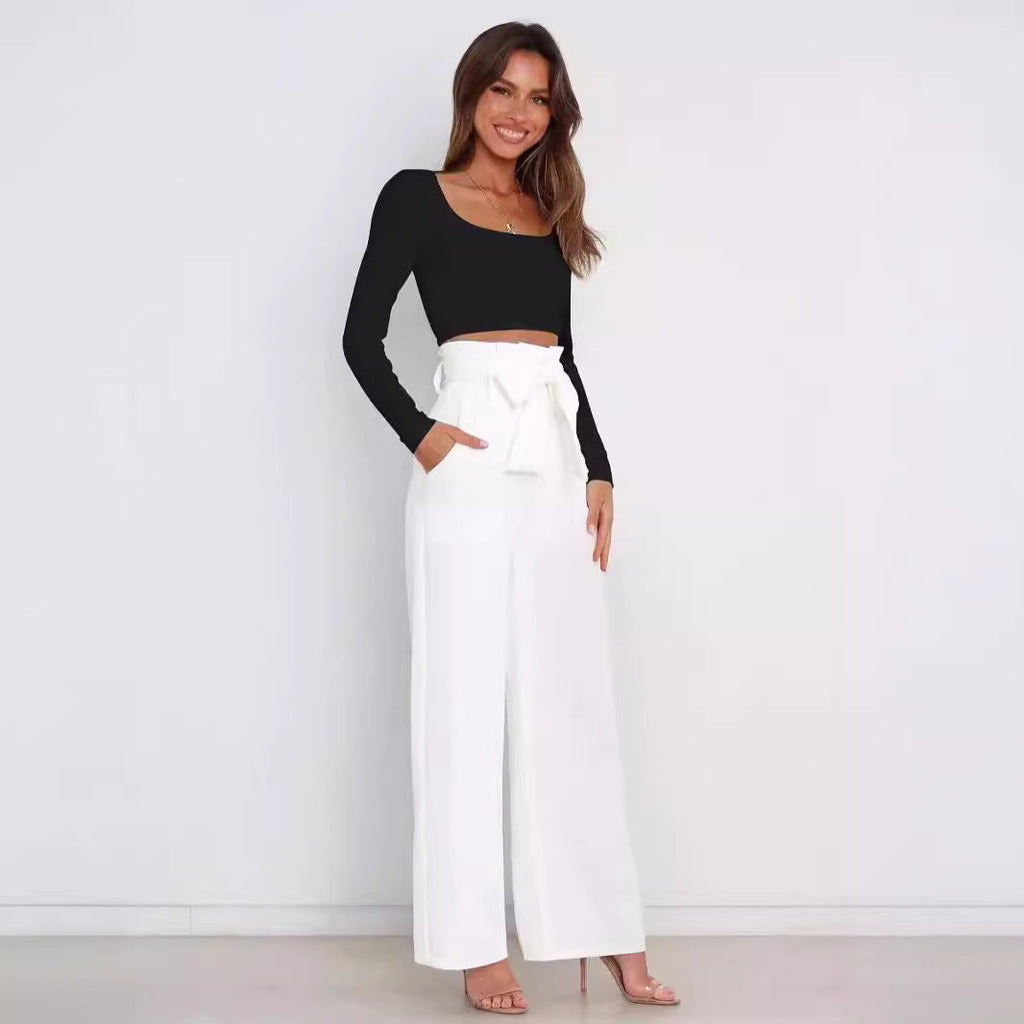 GR | Stylish lacing bow summer trousers 
