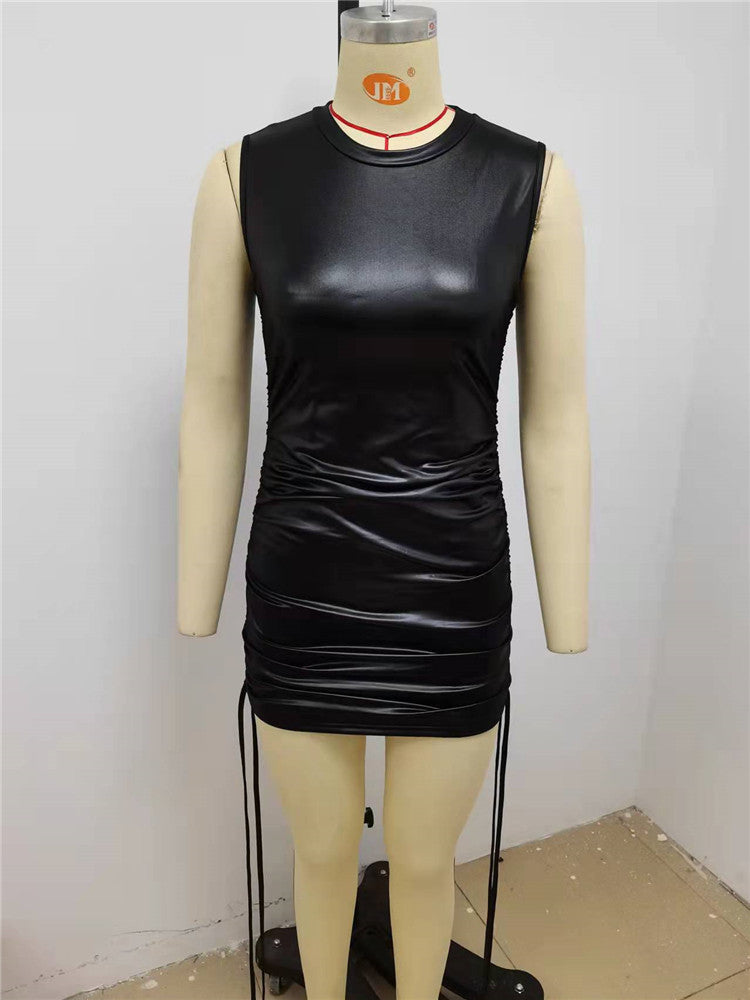 GR | Bodycon Rundhals Ärmellose Mini Kleid