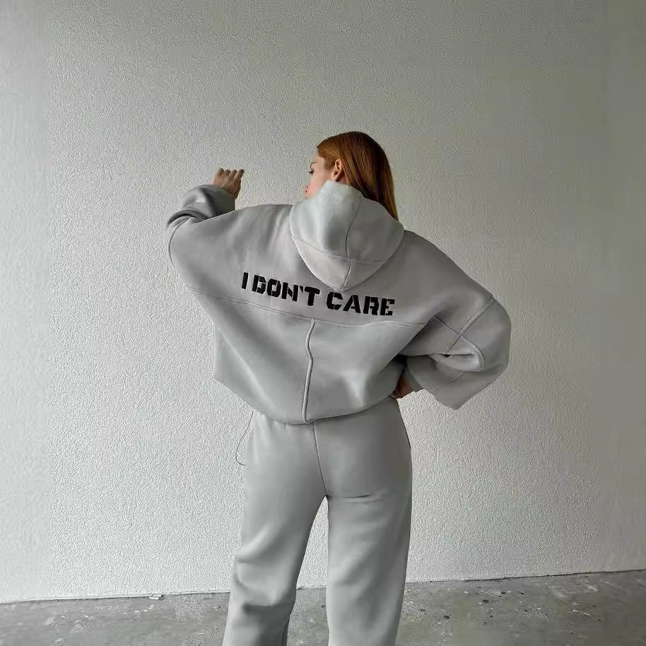 Damen bequemer Hoodie mit weitem Schnitt und praktischen Kängurutaschen GR