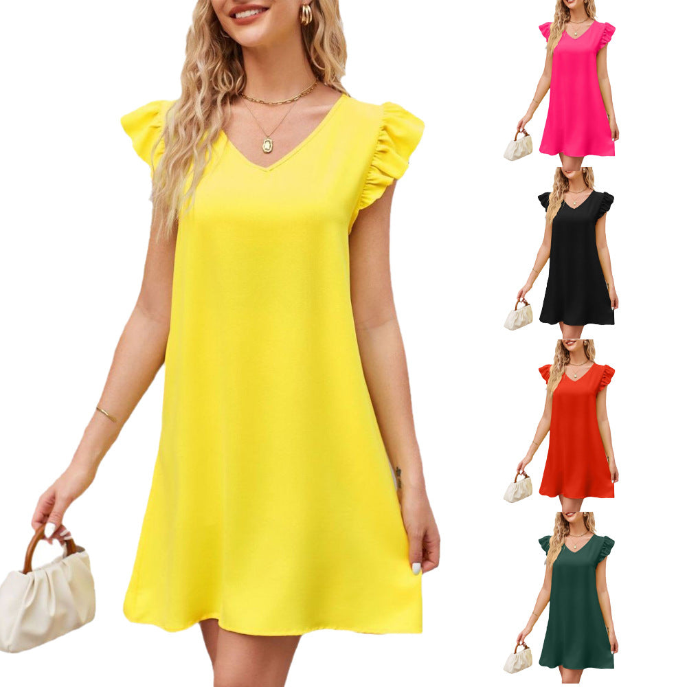GR | Puffärmel Locker Bequem Modisch Kleid