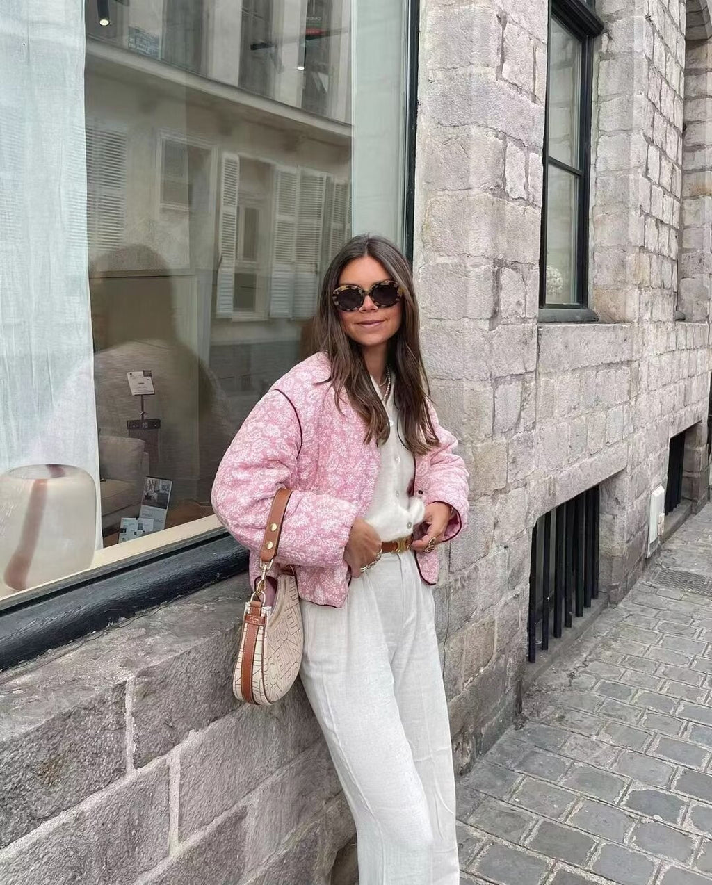 GR | Rosa Sommerjacke Mit Print