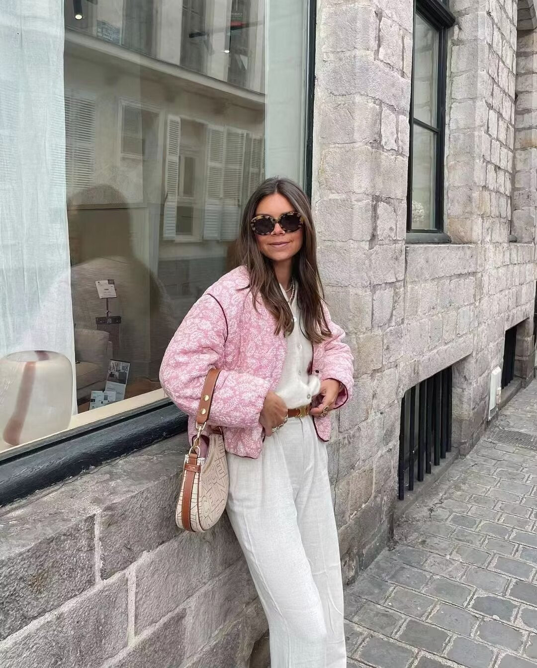 GR | Rosa Sommerjacke Mit Print