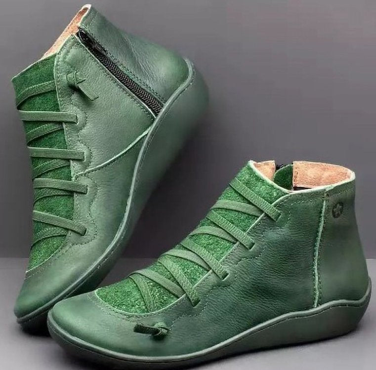 Women's fashionable high-top sneakers with a unique lace-up and zipper design, size S