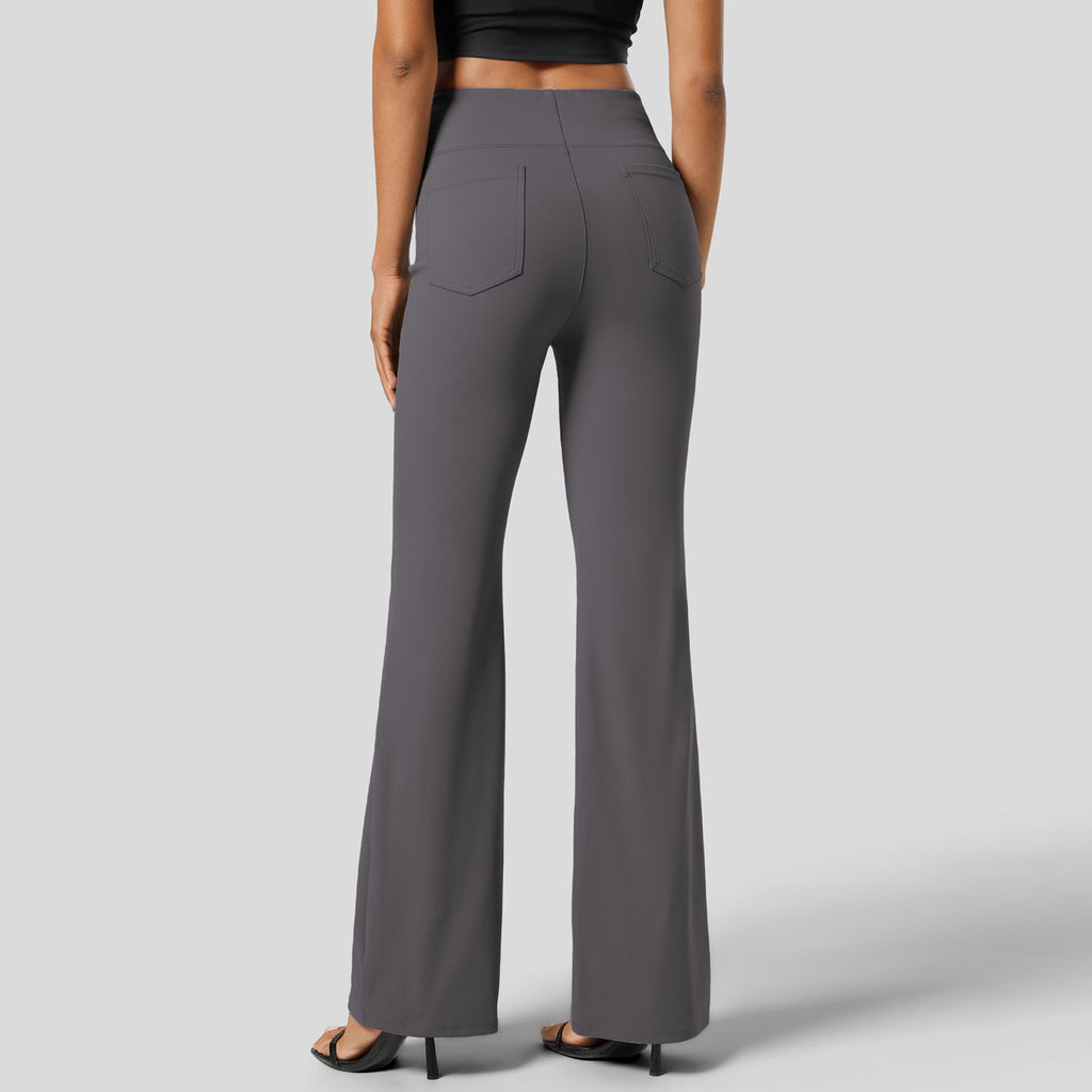 GR | High-waisted, butt-lifting, wide-leg sports micro-pull-on pants