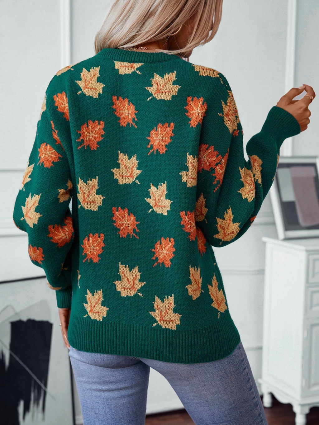 GR Maple Leaf Jacquard Freizeit Pullover Sweater