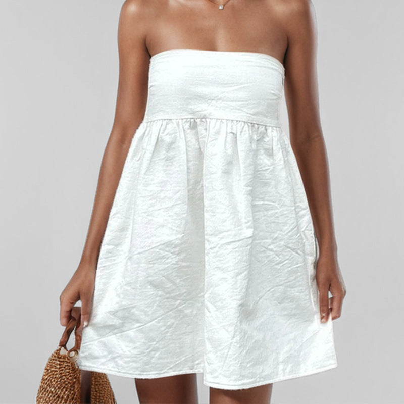 Women's strapless sheath dress with a wide skirt, size [size]