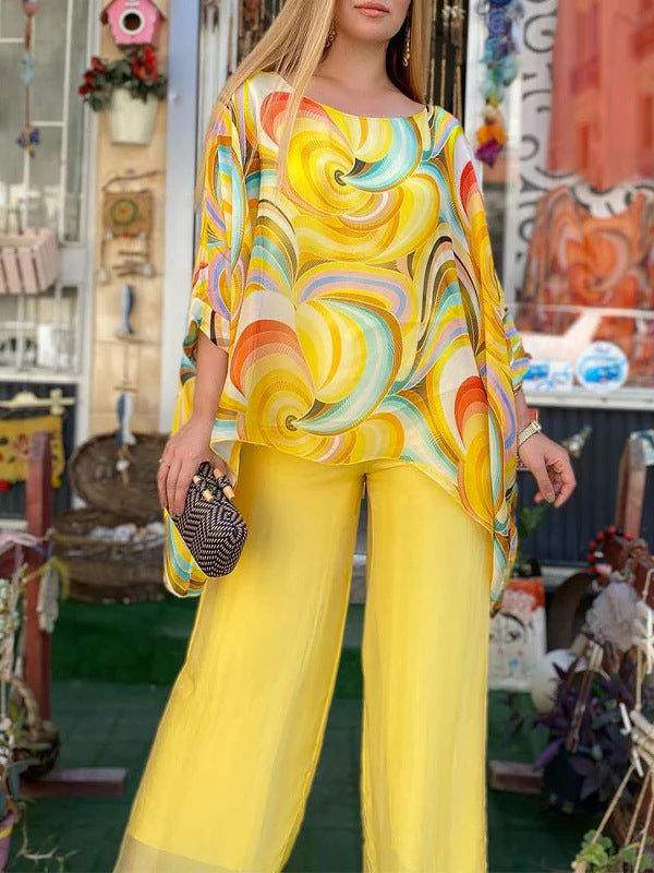 GR | Colorful Chiffon Printed Set 