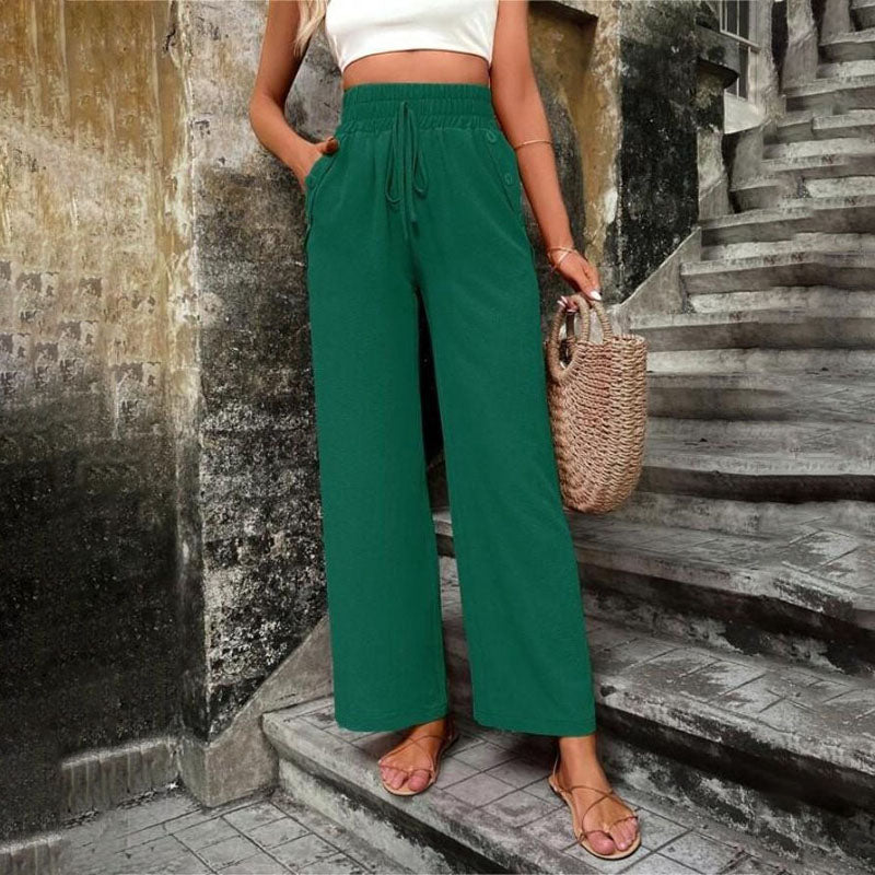 GR | Colorful, airy summer trousers for women with wide legs