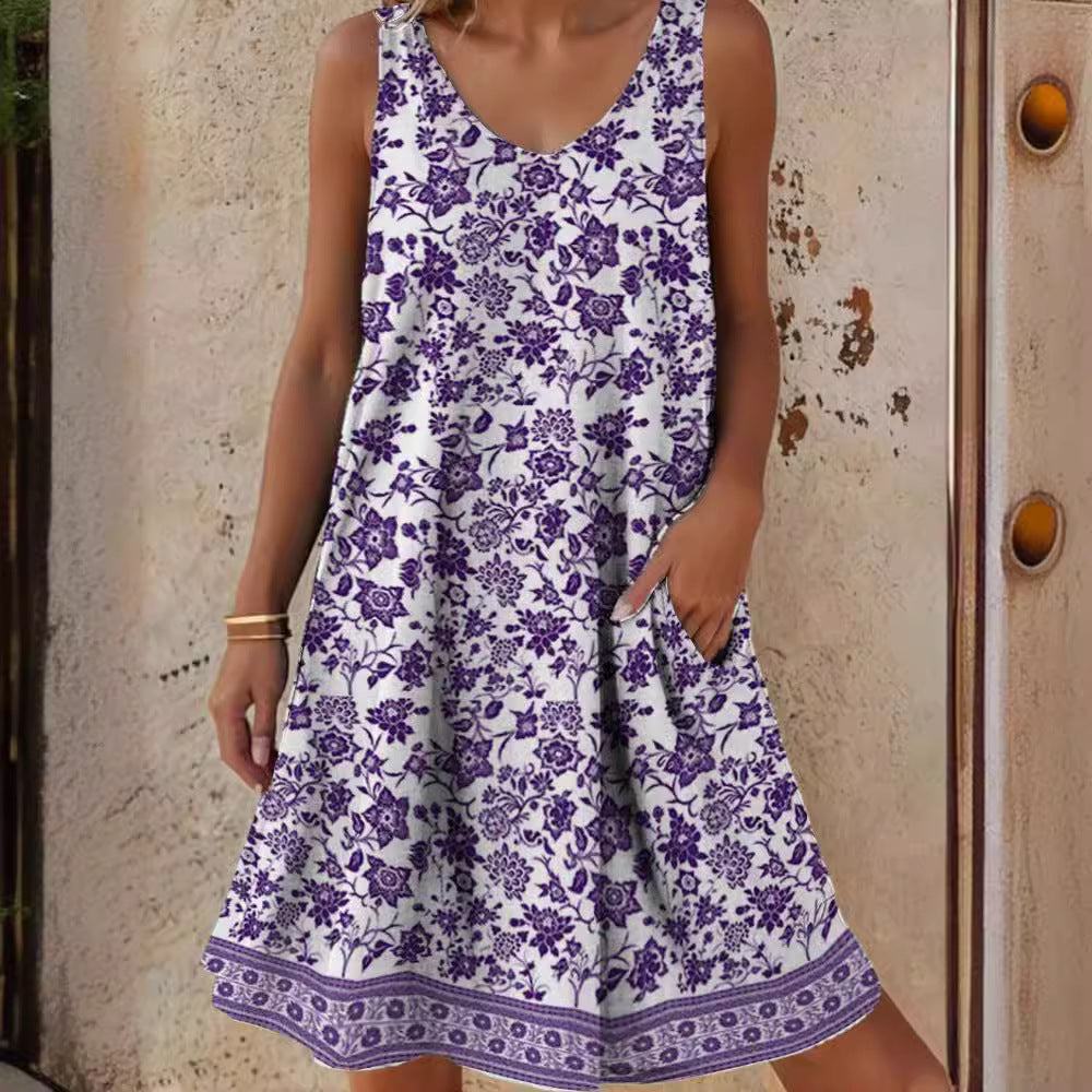 Damen Freizeitkleid mit lässigem Schnitt und floralem Design GR