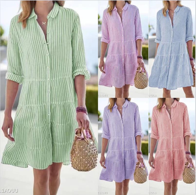 Women's airy shirt dress with animal silhouette and buttoned neckline, size S