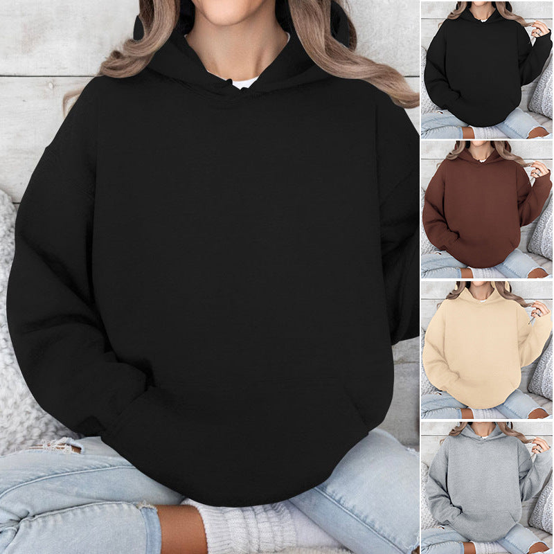 Damen lässiger Hoodie mit kängurutasche und gemütlichem Schnitt GR