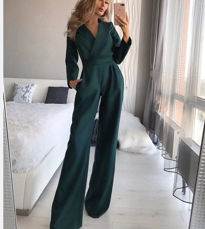 GR Long-sleeved jumpsuit with a slim fit for women