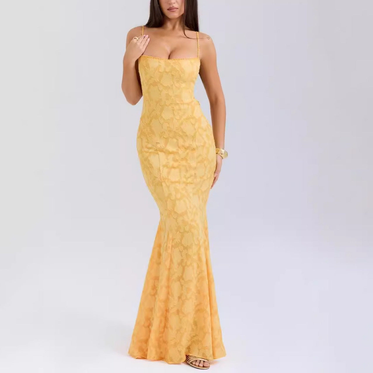 GR | Niche Lace Spaghetti Strap Holiday Dress
