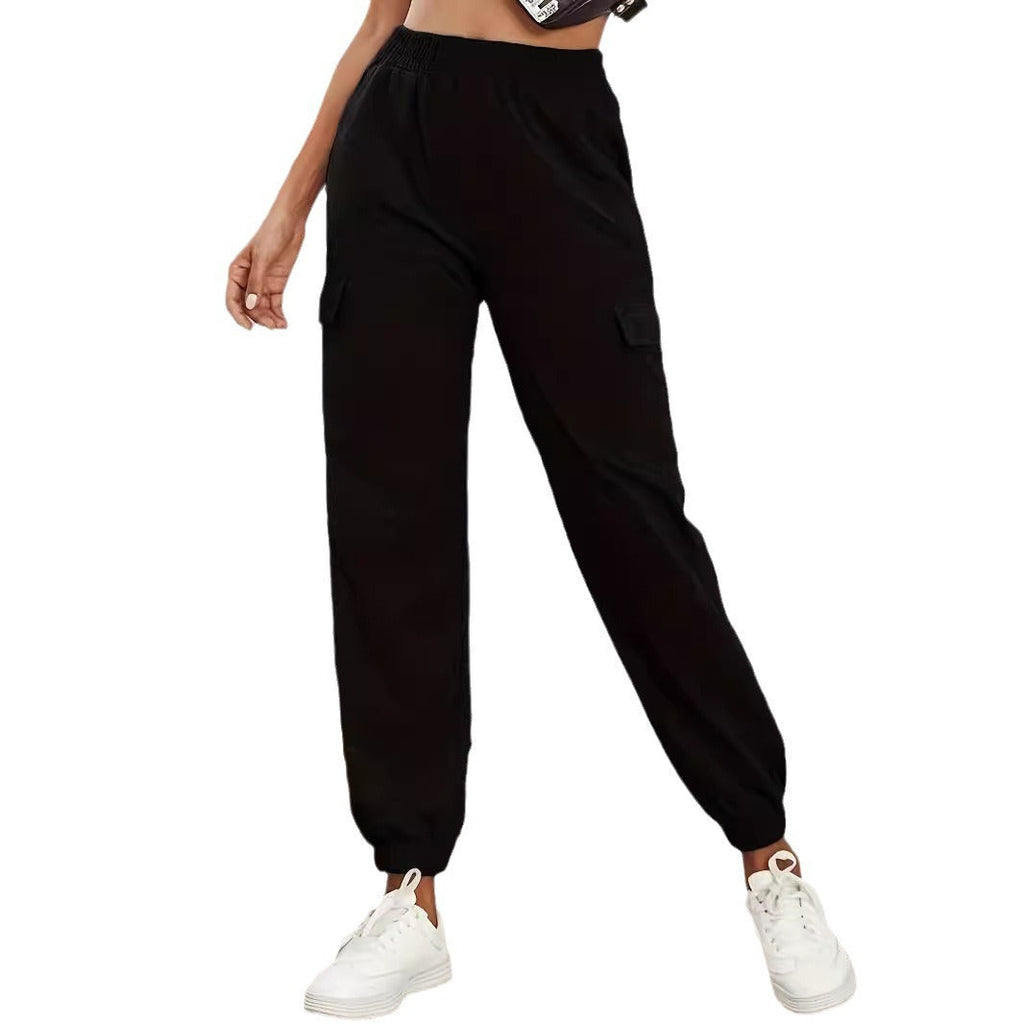 Damen Cargo-Hose mit elastischem Bund und praktischen Seitentaschen GR