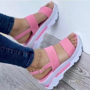 Women's platform sandals with elastic strap and non-slip sole, size GR