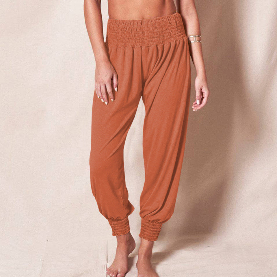 Women's soft and comfortable lounge pants with elastic waistband and colorful design, size S
