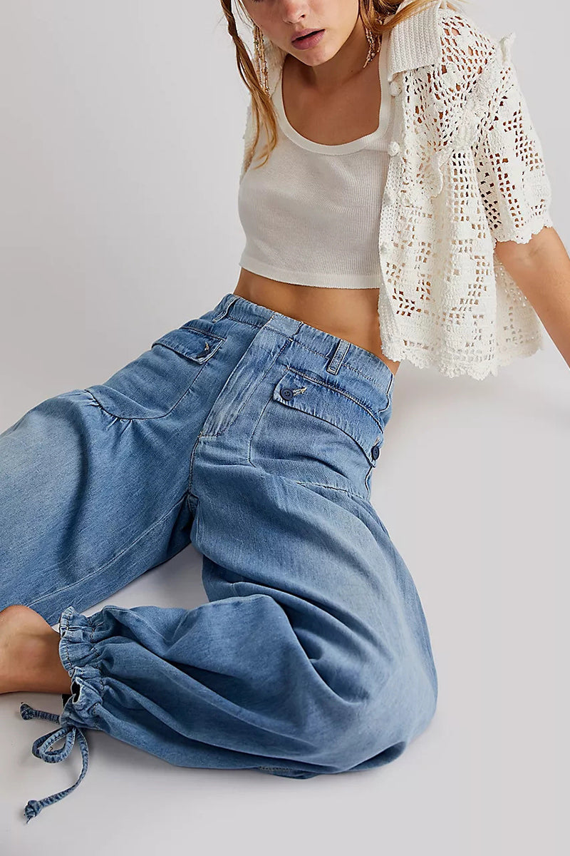 GR | Taschen Schnürung Ballon Jeans