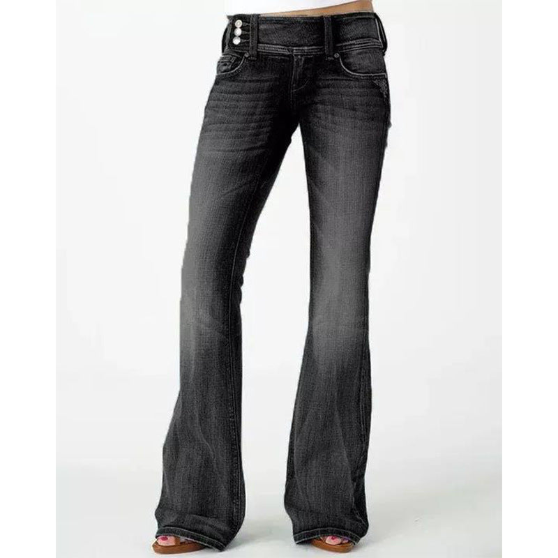 GR | Popular Vintage Side Button High Waist Skinny Jeans