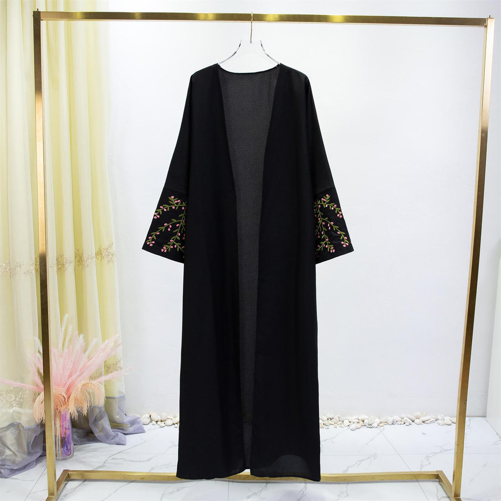 Women's luxury kimono coat with fine embroidered details, size