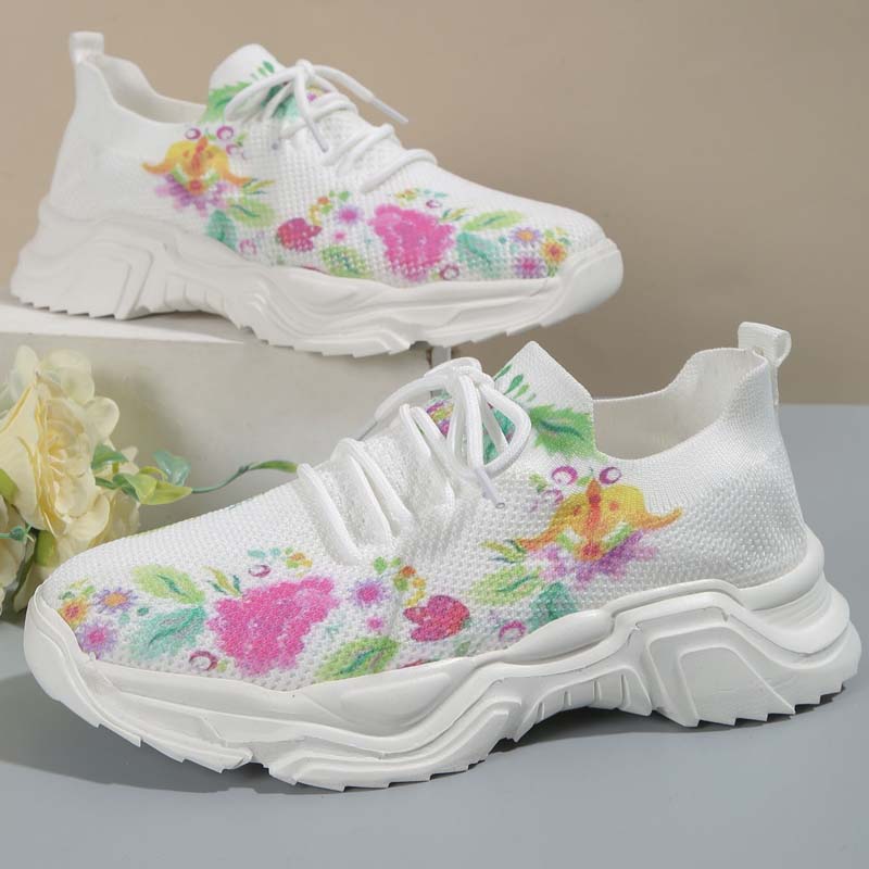 GR | Wide Floral Pattern Sneakers for Women