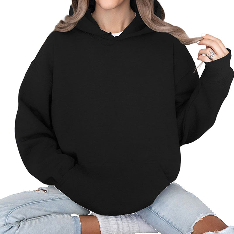 Damen lässiger Hoodie mit kängurutasche und gemütlichem Schnitt GR