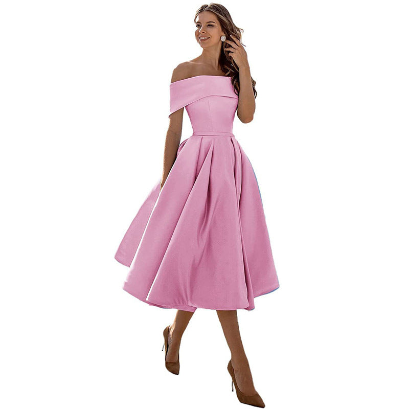 GR | Versatile strapless satin dress for parties