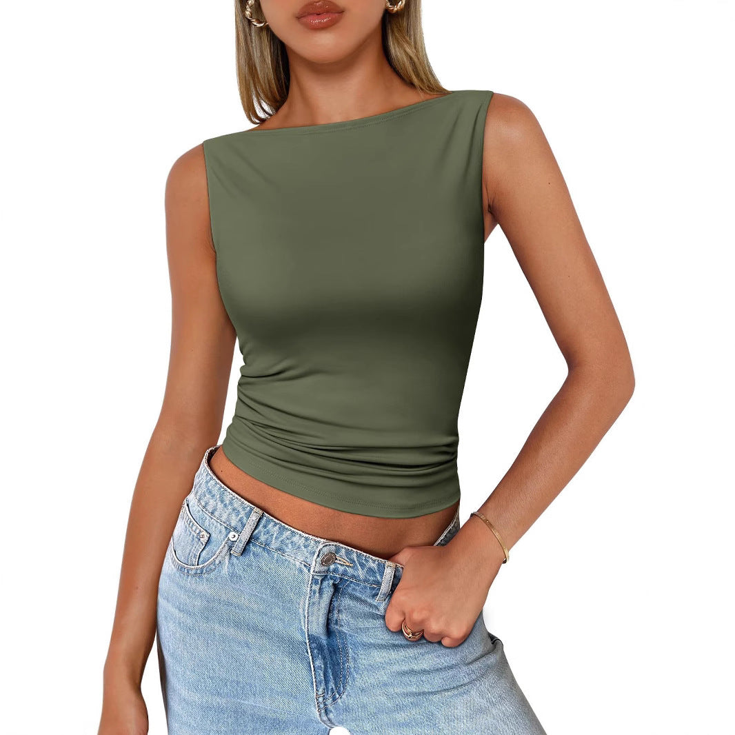 GR | Sleeveless slim fit tank top
