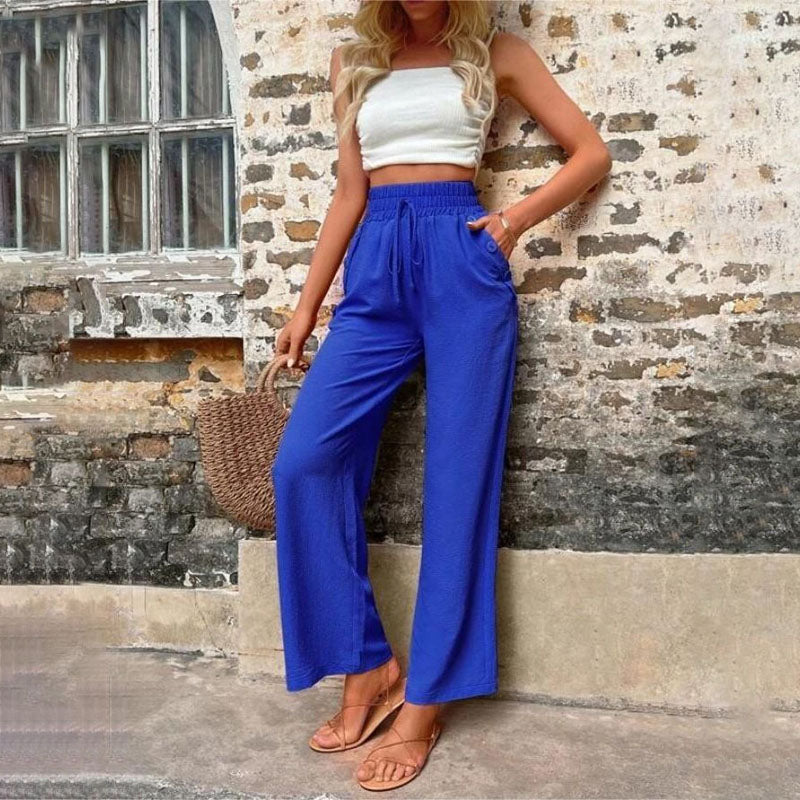 GR | Colorful, airy summer trousers for women with wide legs