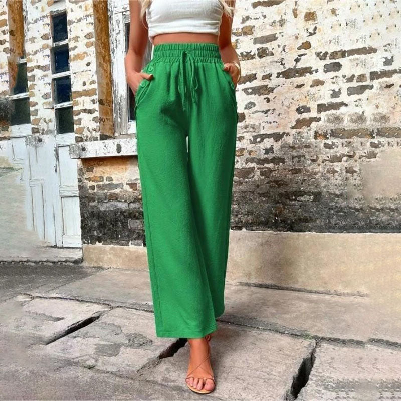 GR | Colorful, airy summer trousers for women with wide legs