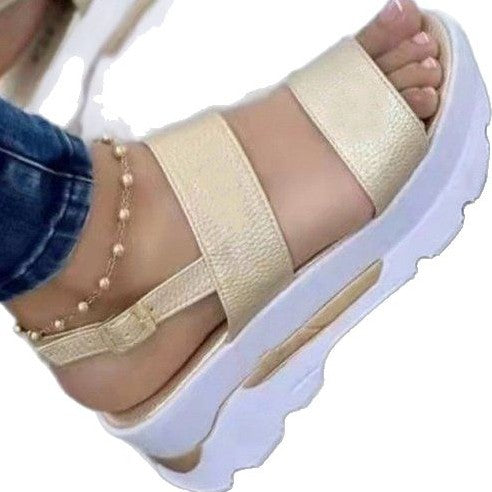 Women's platform sandals with elastic strap and non-slip sole, size GR