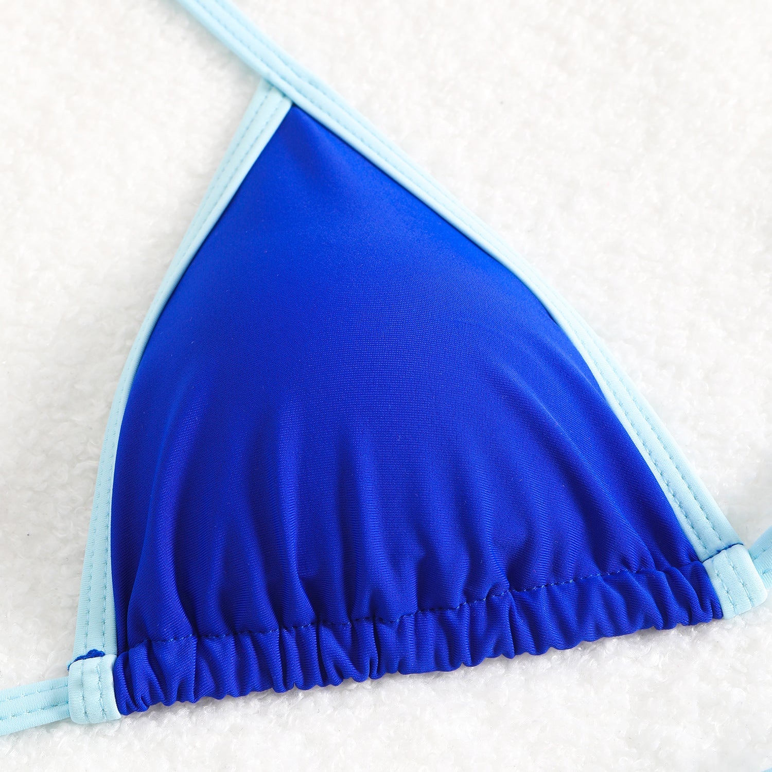 Women's triangle bikini set with adjustable bows and contrasting accents, size GR
