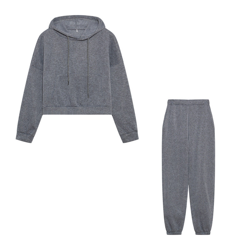 Damen Hoodie und Jogginghose-Set mit lässigem Schnitt und elastischem Bund GR