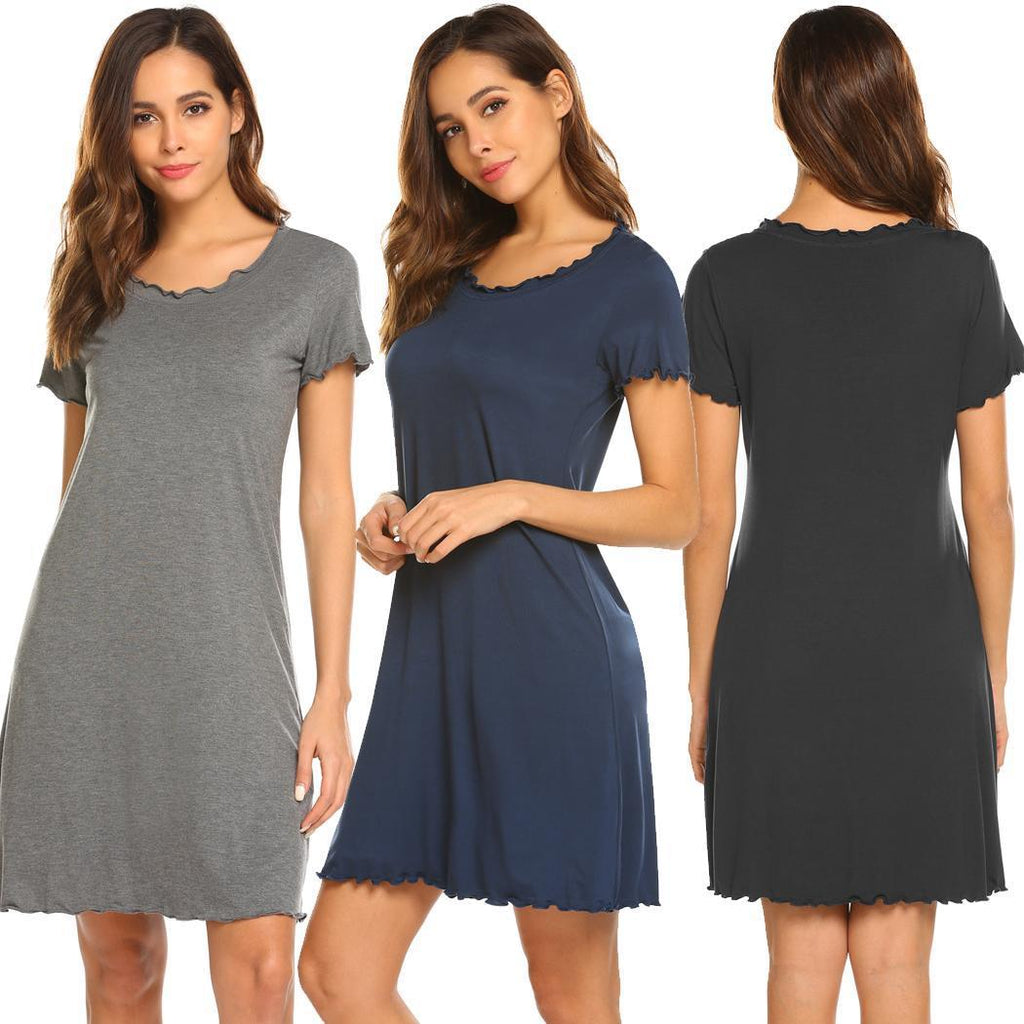 Women's nightgown with subtle scalloped edges by GR