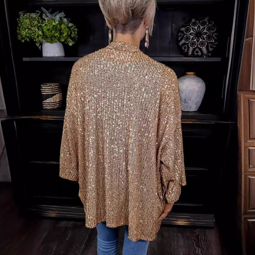 Damen lässiger Cardigan mit offenen Front und fließender Passform GR