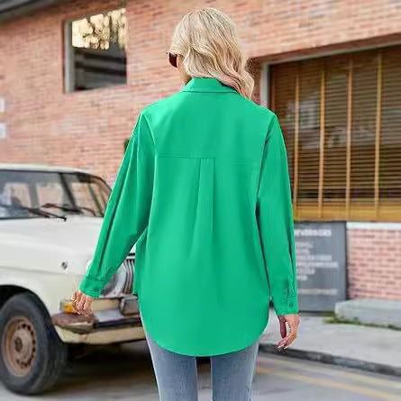 Damen Hemdbluse im lässigen Schnitt mit langen Ärmeln und modernen Details GR