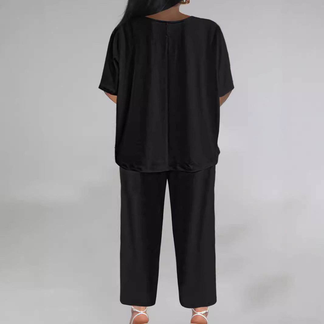 Women's elegant jumpsuit with V-neck and wide leg, size